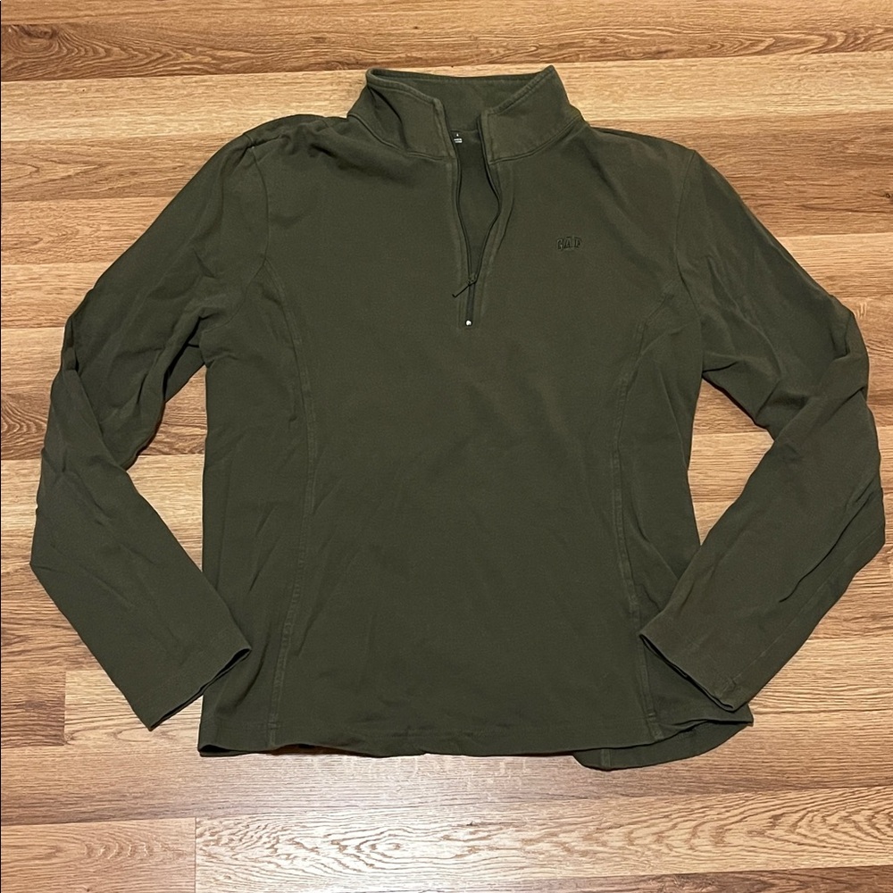 Olive Green Women's Quarter-Zip Pullover